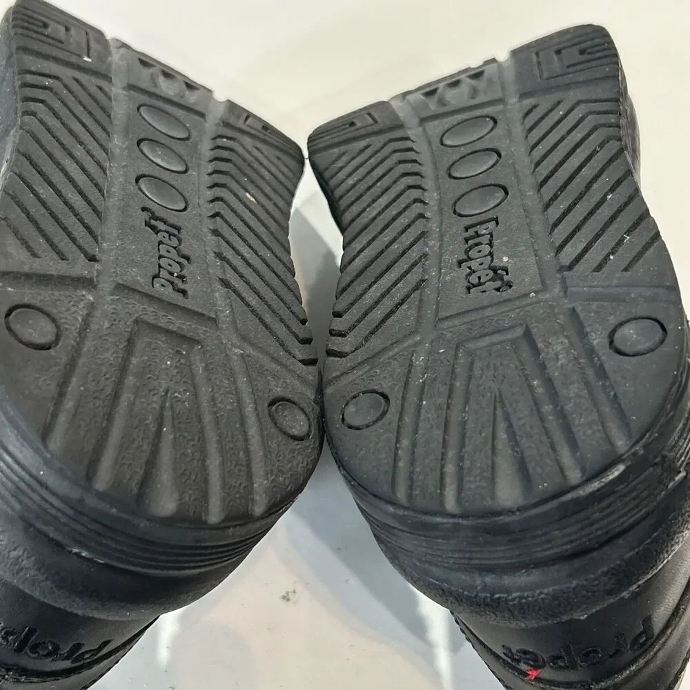 Propet Ped Walker Men 11 5E Wide Strap Orthotic Shoes Black Leather Sneakers